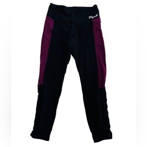 Victoria's Secret PINK Yoga Leggings Black & Burgundy Size M